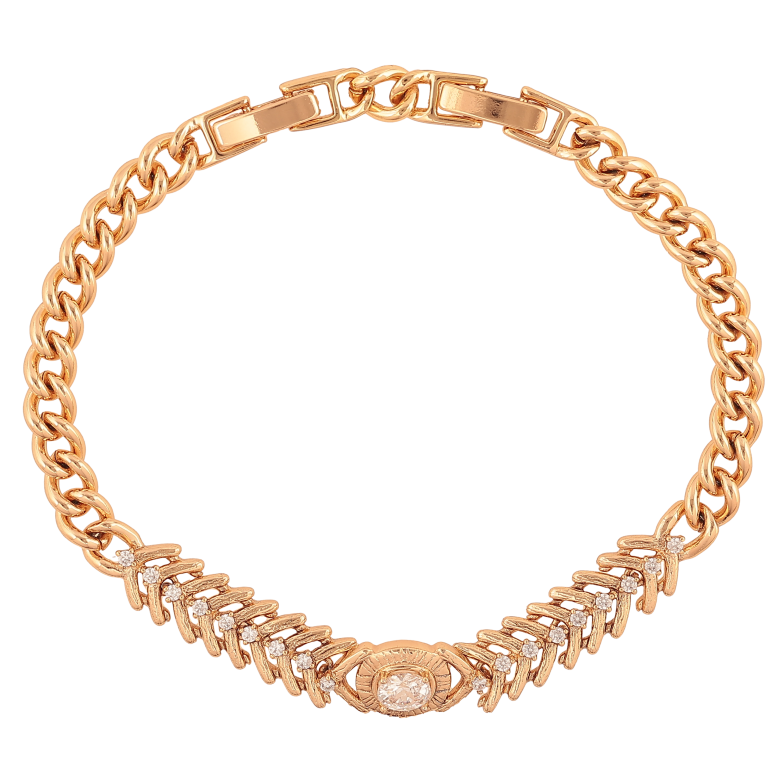 Браслет Xuping колір Позолота 18K "Візерунок з кристалами" розмір з дод. замком 17, 19см х 5-8мм фото №1