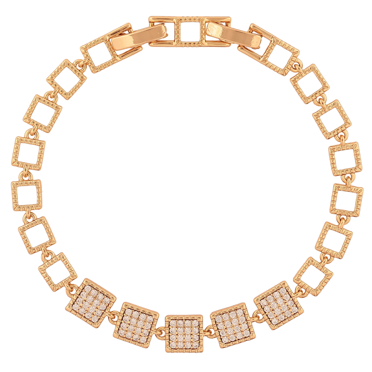 Браслет Xuping колір Позолота 18К "Інкрустація кристалами" розмір з дод. замком 17,18.5см х 6-7мм фото №4