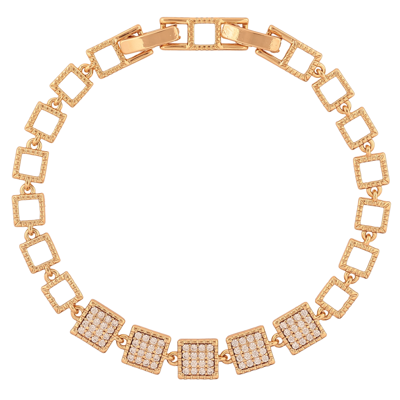 Браслет Xuping колір Позолота 18К "Інкрустація кристалами" розмір з дод. замком 17,18.5см х 6-7мм фото №1