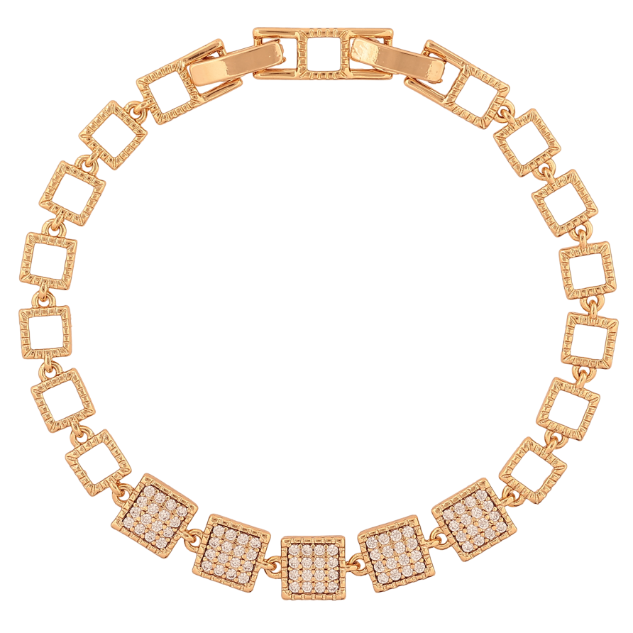 Браслет Xuping колір Позолота 18К "Інкрустація кристалами" розмір з дод. замком 17,18.5см х 6-7мм фото №1