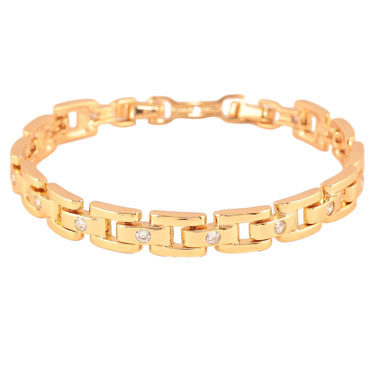 Браслет Xuping колір Позолота 18К "Візерунок з кристалами" розмір з дод. замком 17.5,19.5см х 8мм фото №24