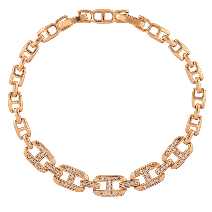 Браслет Xuping колір Позолота 18K "Візерунок з кристалами" розмір з дод. замком 17.5,19.5см х 2-7мм фото №12