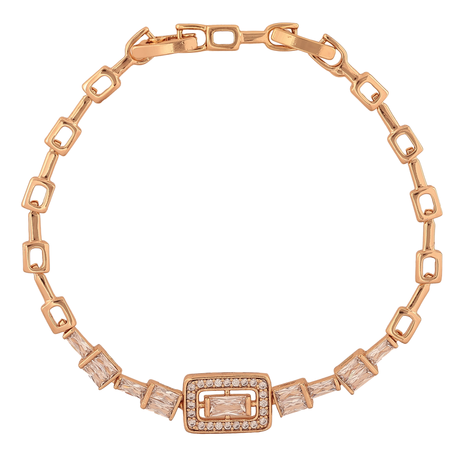 Браслет Xuping колір Позолота 18K "Візерунок з кристалами" розмір з дод. замком 17.5,19.5см х 2-9мм фото №1