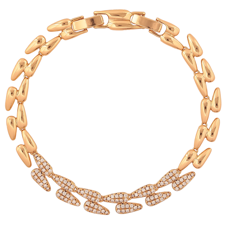 Браслет Xuping колір Позолота 18К "Візерунок з кристалами" розмір з дод. замком 17,19см х 7мм фото №22