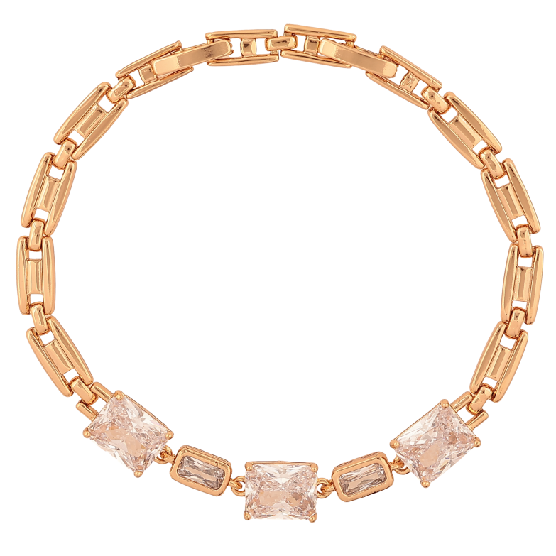 Браслет Xuping цвет Позолота 18К "Узор с кристаллами" размер с доп. замком 17,19см х 5-7мм фото №6