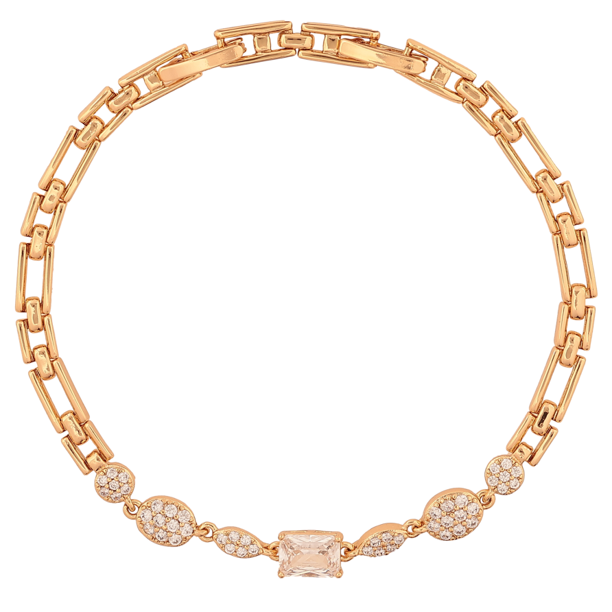 Браслет Xuping колір Позолота 18К "Візерунок з кристалами" розмір з дод. замком 18,20см х 3-5мм фото №1