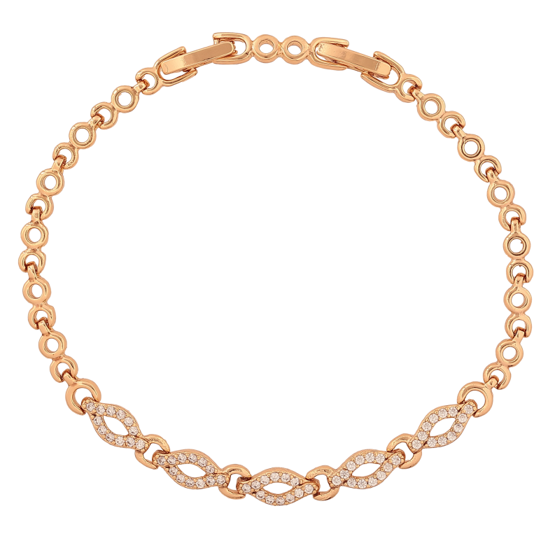 Браслет Xuping цвет Позолота 18К "Узор с кристаллами" размер с доп. замком 17.5,19.5см х 4-5мм фото №18