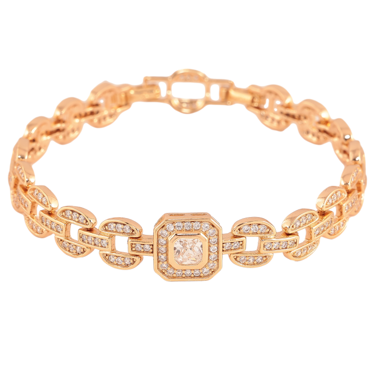 Браслет Xuping колір Позолота 18K "Візерунок з кристалами" розмір з дод. замком 17.5,19.5см х 3-11мм фото №21