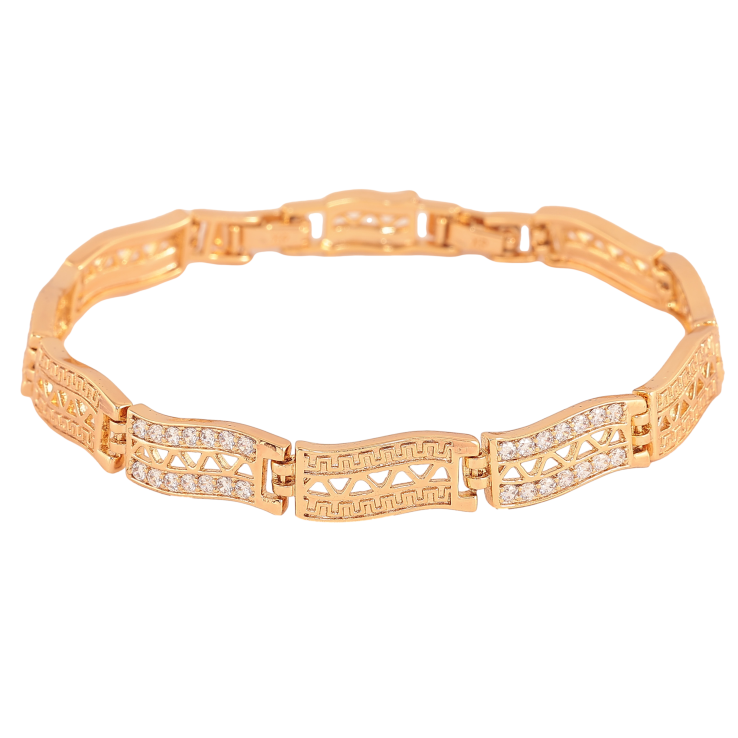 Браслет Xuping колір Позолота 18K "Візерунок з кристалами" розмір з дод. замком 17.5,19.5см х 8мм фото №25