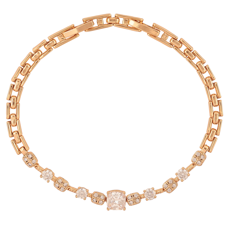 Браслет Xuping колір Позолота 18К "Візерунок з кристалами" розмір з дод. замком 17,19см х 1.5-6мм фото №5