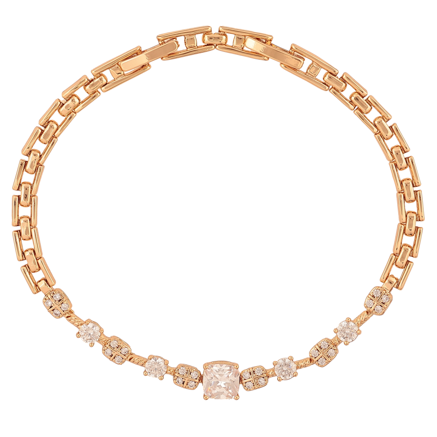 Браслет Xuping колір Позолота 18К "Візерунок з кристалами" розмір з дод. замком 17,19см х 1.5-6мм фото №1