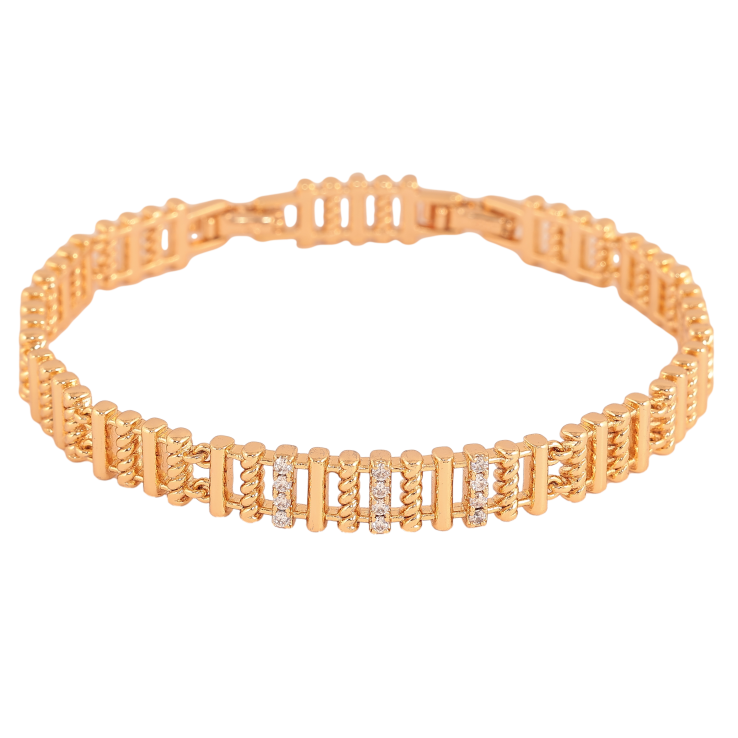 Браслет Xuping колір Позолота 18K "Візерунок з кристалами" розмір з дод. замком 17.5,19.5см х 7мм фото №12