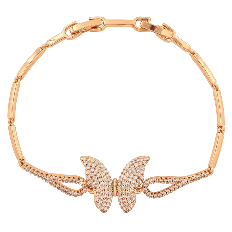 Браслет Xuping колір Позолота 18К "Метелик з інкрустацією кристалами" розмір з дод. замком 17,19см х 2-18мм фото №21
