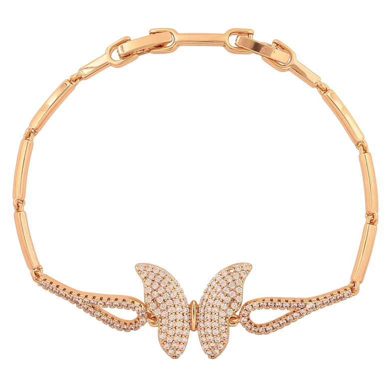 Браслет Xuping колір Позолота 18К "Метелик з інкрустацією кристалами" розмір з дод. замком 17,19см х 2-18мм фото №1
