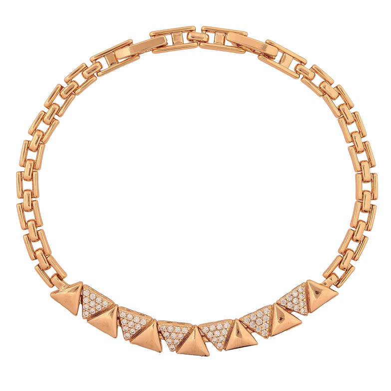 Браслет Xuping колір Позолота 18K "Візерунок з кристалами" розмір з дод. замком 17.5, 19.5см х 4-6мм фото №2