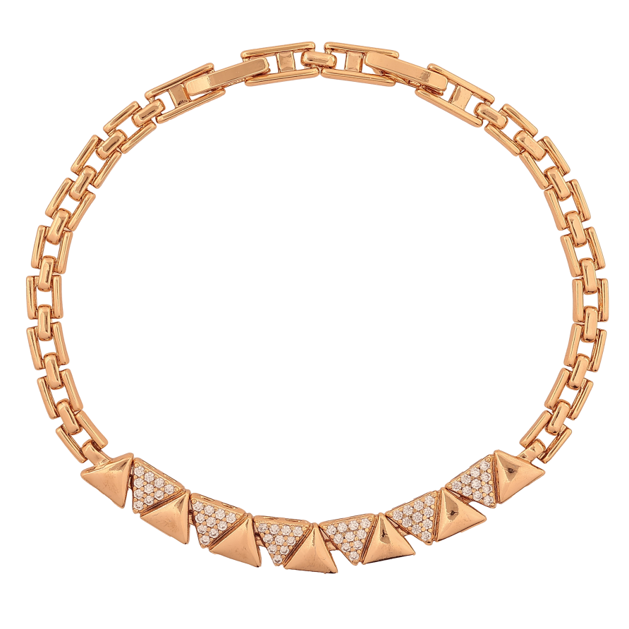 Браслет Xuping колір Позолота 18K "Візерунок з кристалами" розмір з дод. замком 17.5, 19.5см х 4-6мм фото №1