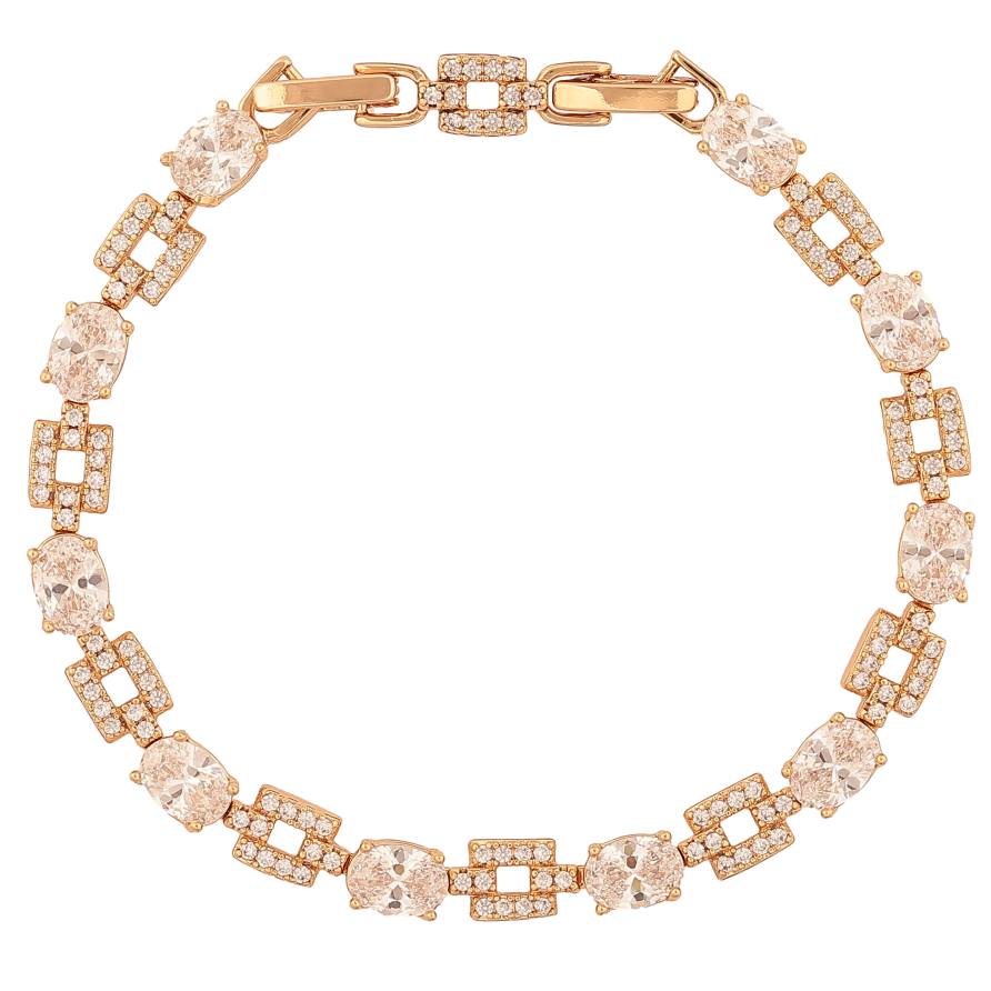 Браслет Xuping колір Позолота 18K "Візерунок з кристалами" розмір з дод. замком 17.5, 19.5см х 2-6мм фото №1