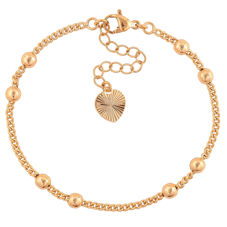 Браслет Xuping колір Позолота 18K "Ланцюжок Панцирний з намистинами" розмір з доп. ланцюжком 17-21см х 2-4мм фото №17