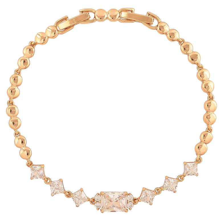 Браслет Xuping колір Позолота 18К "Візерунок з кристалами" розмір з дод. замком 17,19см х 4-6мм фото №1