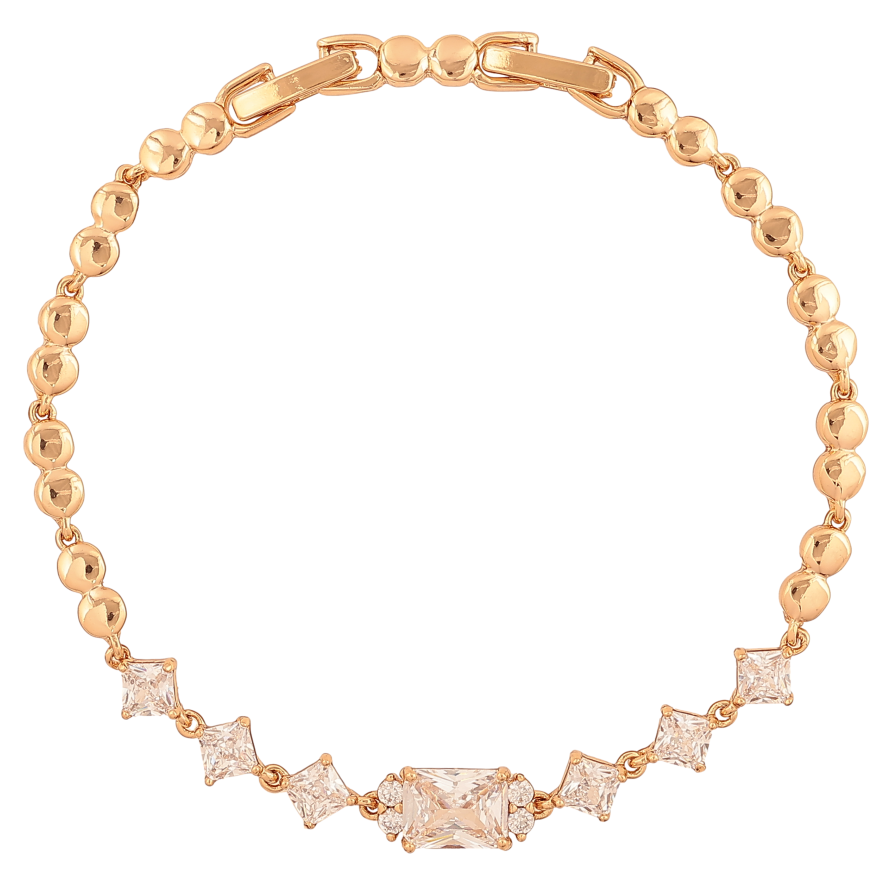 Браслет Xuping колір Позолота 18К "Візерунок з кристалами" розмір з дод. замком 17,19см х 4-6мм фото №1