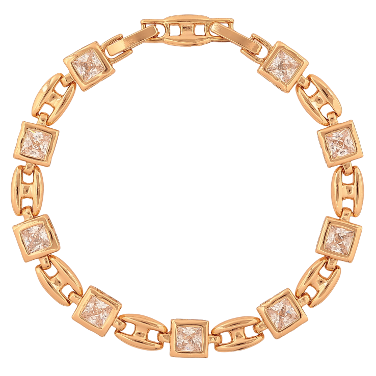 Браслет Xuping колір Позолота 18К "Візерунок з кристалами" розмір з дод. замком 17,19см х 6-7мм фото №20