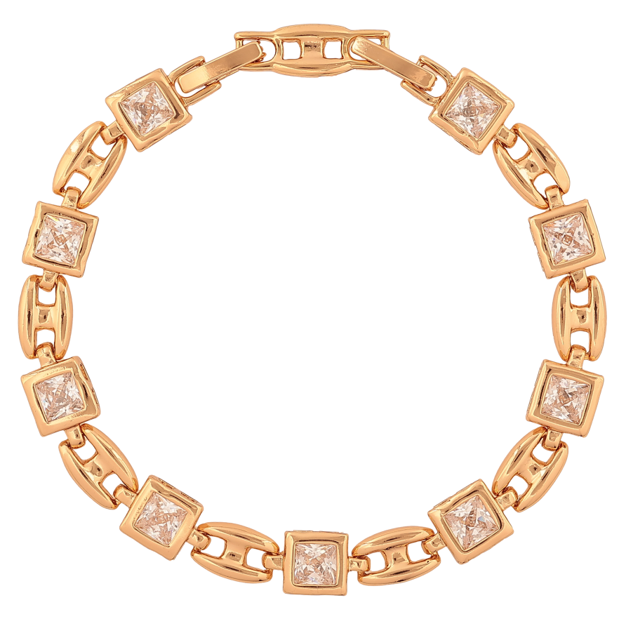 Браслет Xuping колір Позолота 18К "Візерунок з кристалами" розмір з дод. замком 17,19см х 6-7мм фото №1