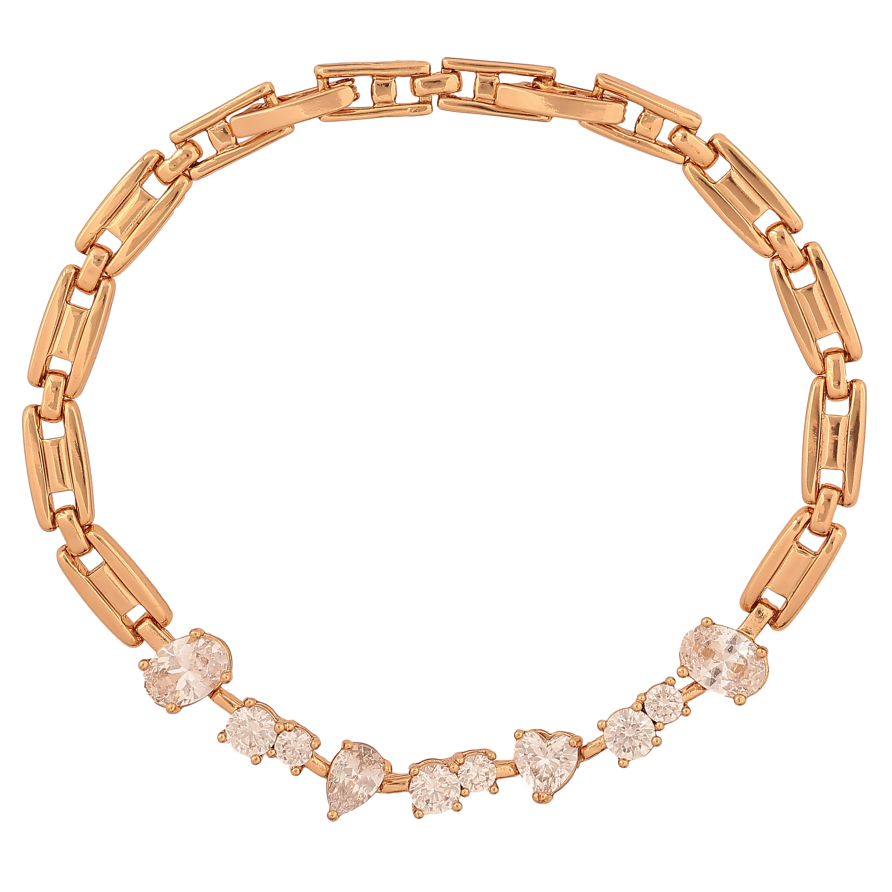 Браслет Xuping колір Позолота 18К "Візерунок з кристалами" розмір з дод. замком 17,19см х 5-7мм фото №1