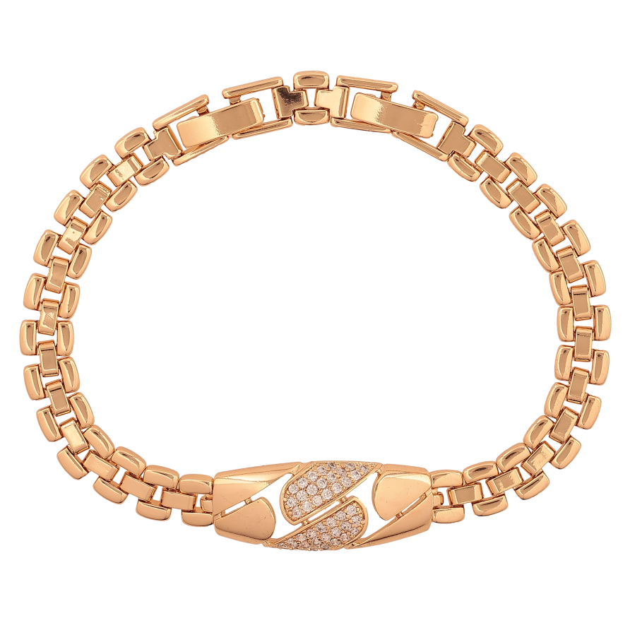 Браслет Xuping колір Позолота 18K "Візерунок з кристалами" розмір з дод. замком 17,19см х 6-11мм фото №1