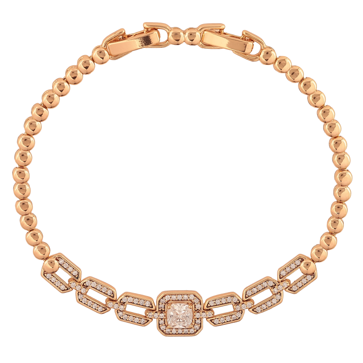 Браслет Xuping колір Позолота 18K "Візерунок з кристалами" розмір з дод. замком 17.5,19см х 3-6мм фото №13