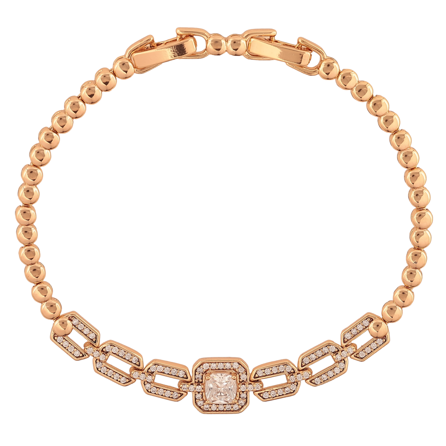 Браслет Xuping колір Позолота 18K "Візерунок з кристалами" розмір з дод. замком 17.5,19см х 3-6мм фото №1