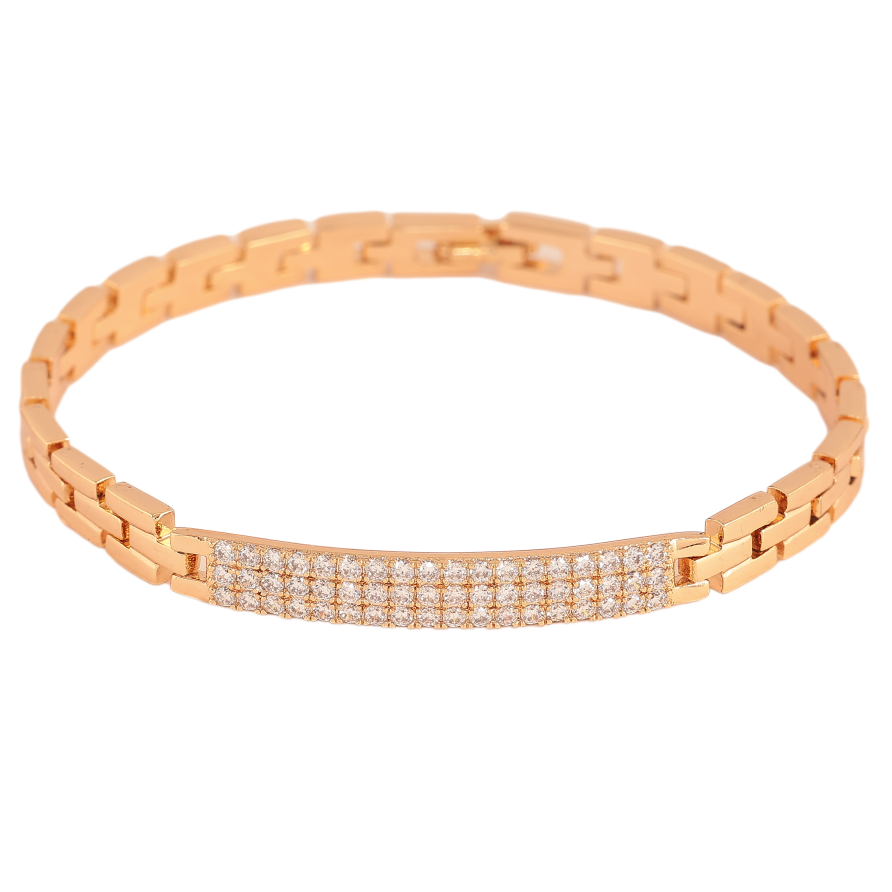 Браслет Xuping колір Позолота 18K "Візерунок з кристалами" розмір 19.5см х 6мм фото №1