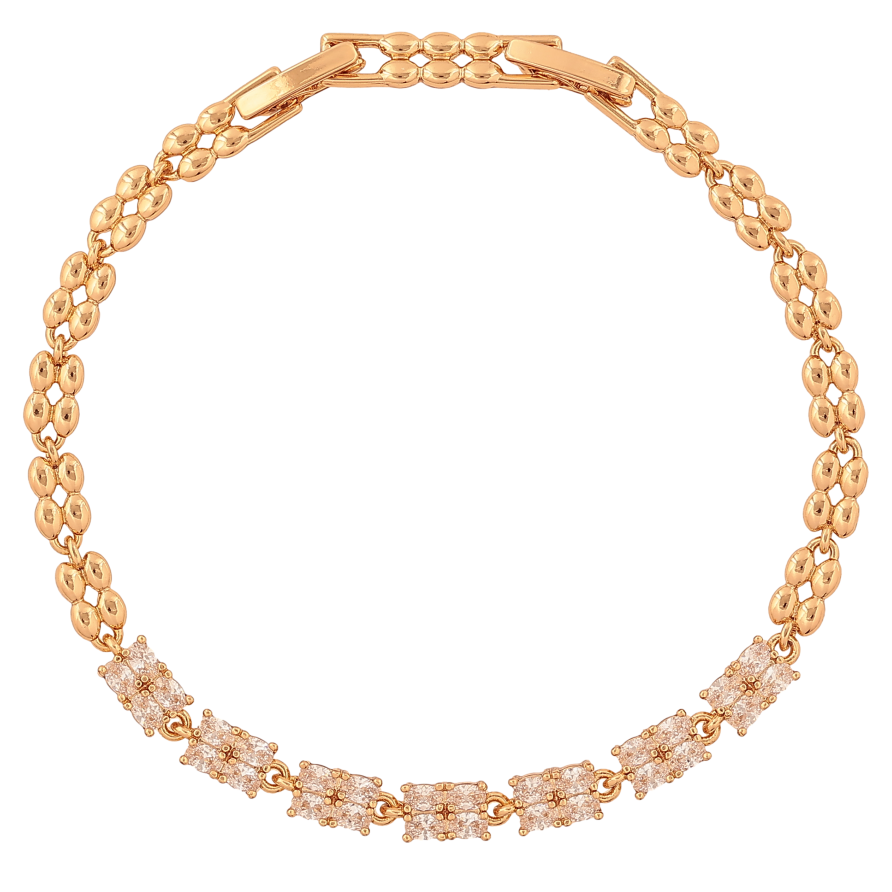 Браслет Xuping колір Позолота 18К "Візерунок з кристалами" розмір з дод. замком 17,19см х 4мм фото №1