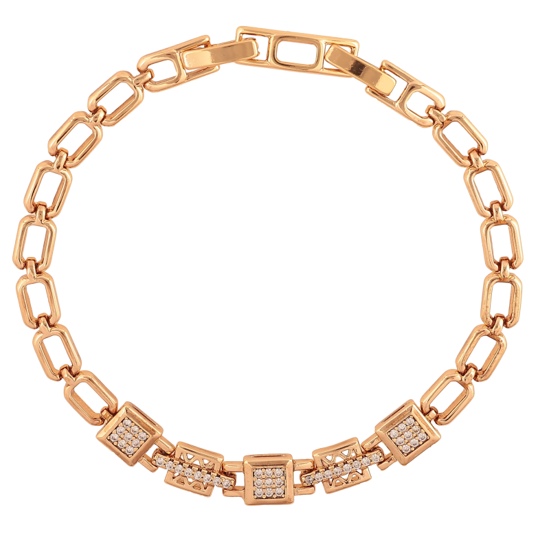 Браслет Xuping колір Позолота 18K "Візерунок з кристалами" розмір з дод. замком 17.5,19.5см х 5-7мм фото №1