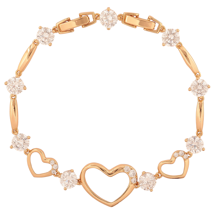 Браслет Xuping колір Позолота 18К "Сердечки з кристалами" розмір з дод. замком 17.5,19.5см х 3-15мм фото №15