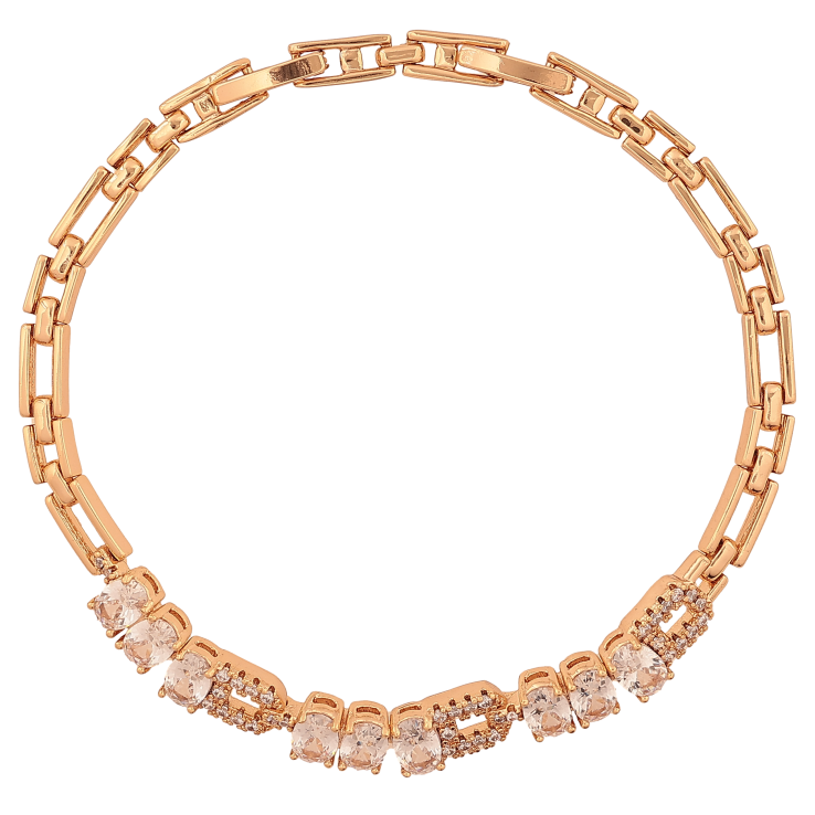 Браслет Xuping колір Позолота 18К "Візерунок з кристалами" розмір з дод. замком 17.5,19.5см х 4-6мм фото №21