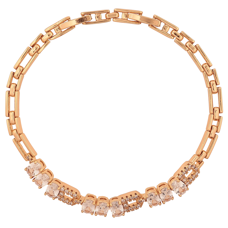 Браслет Xuping цвет Позолота 18К "Узор с кристаллами" размер с доп. замком 17.5,19.5см х 4-6мм фото №8