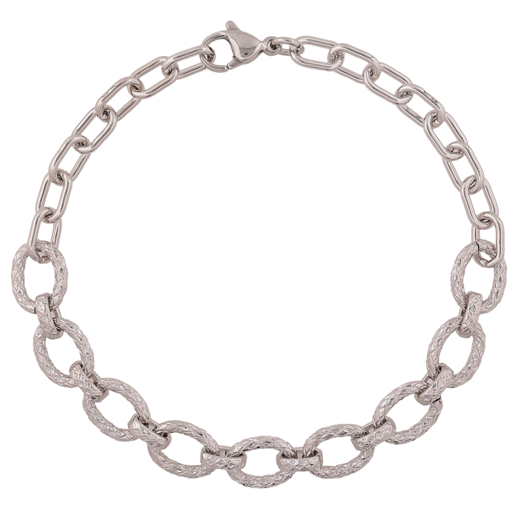 Браслет Xuping колір Родій "Ланцюжок комбінований" довжина 20.5см х 5-9мм фото №20