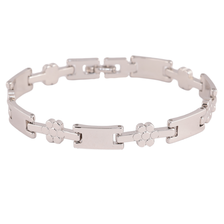 Браслет Xuping цвет Родий "Декоративный узор" длинна 19.5см х 3-8мм фото №1