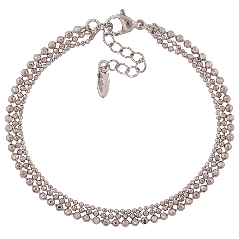 Браслет Xuping цвет Родий "Тройная цепочка Перлина" длина с доп. цепочкой 17-20см х 5мм фото №1