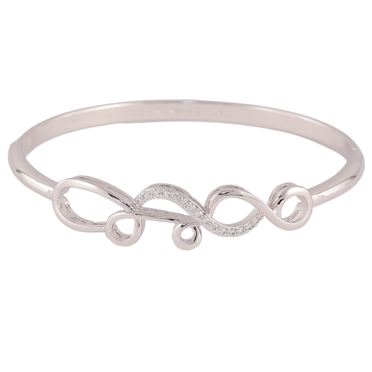 Браслет Xuping колір Родій "Візерунок з кристалами" ø 6см фото №9