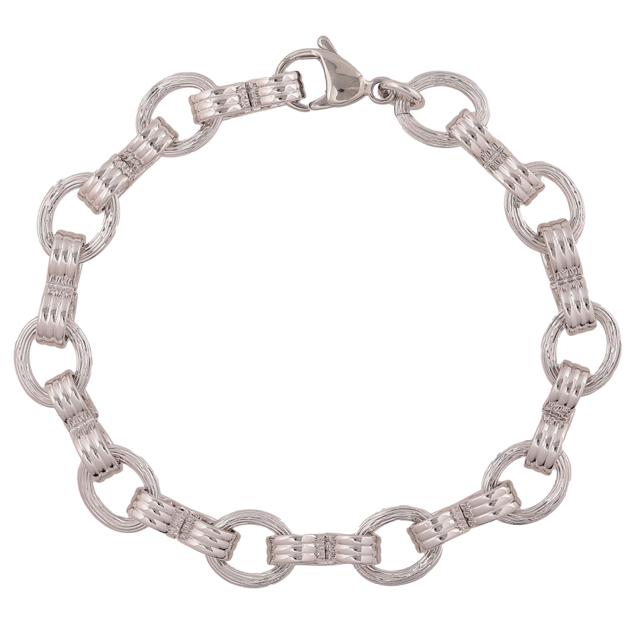 Браслет Xuping колір Родій "Ланцюжок декоративний" довжина 20.5см х 3.5-10мм фото №1