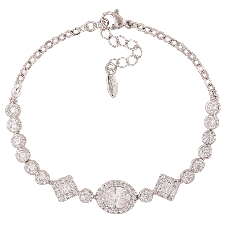 Браслет Xuping колір Родій "Інкрустація кристалами" довжина з дод. ланцюжком 17-20см х 3-9мм фото №7 Браслет Xuping колір Родій "Інкрустація кристалами" довжина з дод. ланцюжком 17-20см х 3-9мм фото №7