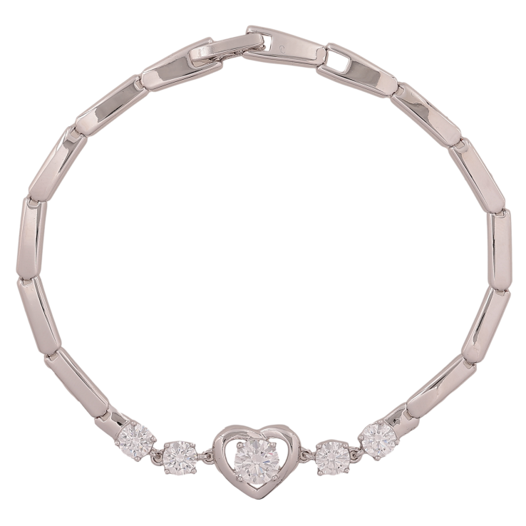 Браслет Xuping колір Родій "Серце з кристалами" довжина 19см х 3-10мм фото №9 Браслет Xuping колір Родій "Серце з кристалами" довжина 19см х 3-10мм фото №9