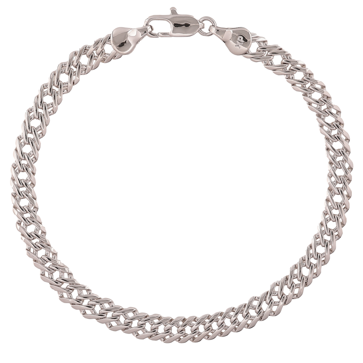 Браслет Xuping колір Родій "Ланцюжок плетіння Подвійний Ромб" довжина 19.5см х 5мм фото №4 Браслет Xuping колір Родій "Ланцюжок плетіння Подвійний Ромб" довжина 19.5см х 5мм фото №4