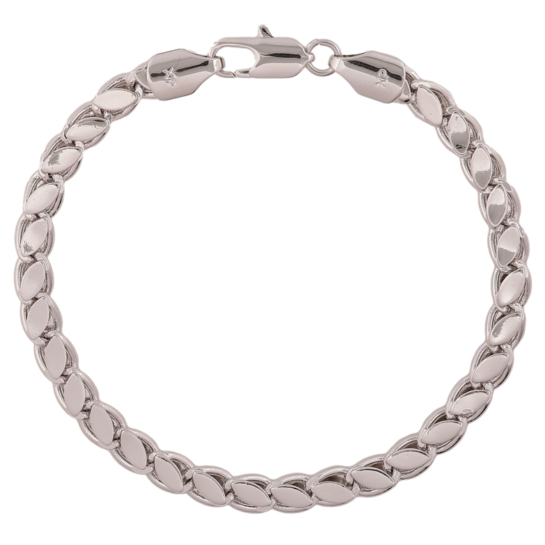 Браслет Xuping колір Родій "Ланцюжок плетіння Фантазійне" довжина 19.5см х 5мм фото №1