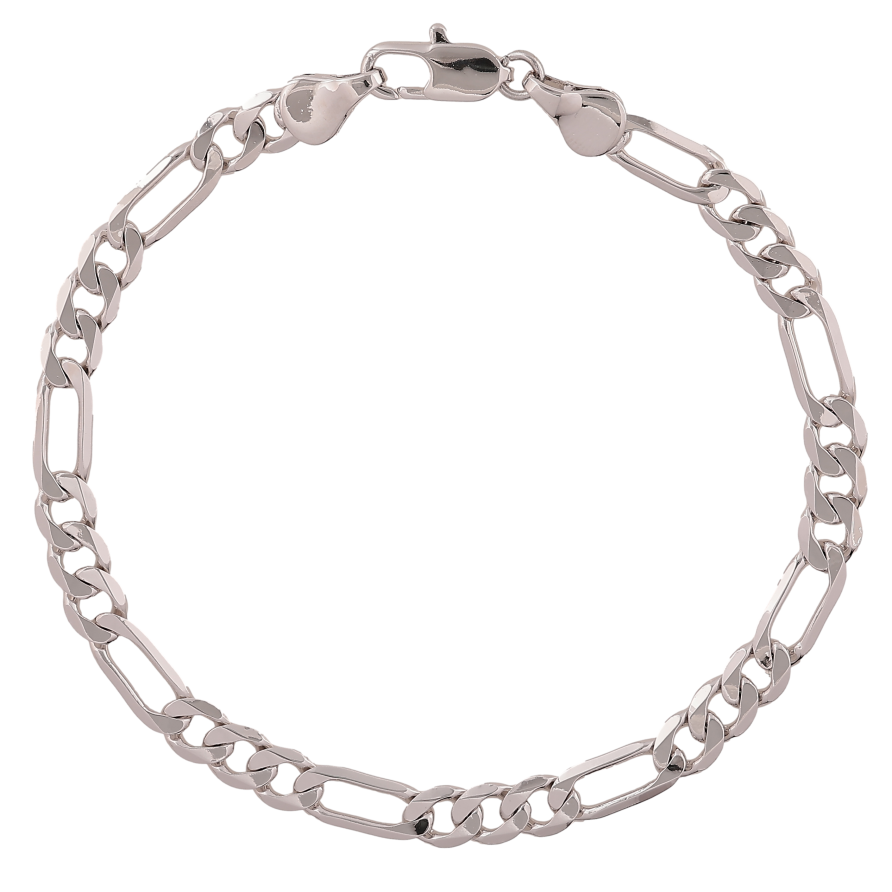 Браслет Xuping колір Родій "Ланцюжок Фігаро" довжина 19см х 5мм фото №1