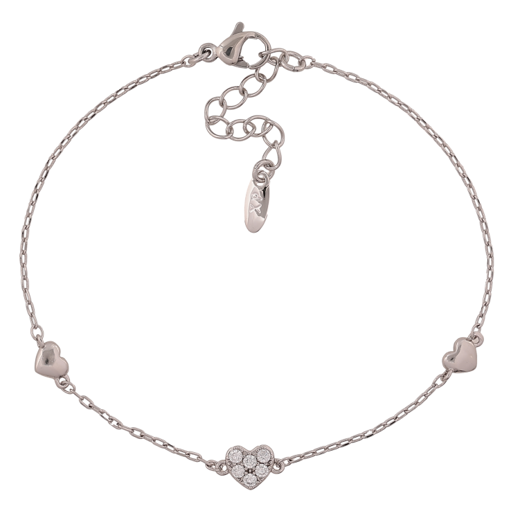 Браслет Xuping колір Родій "Ланцюжок із сердечками" довжина з дод. ланцюжком 18-21см х 1-6мм фото №24 Браслет Xuping колір Родій "Ланцюжок із сердечками" довжина з дод. ланцюжком 18-21см х 1-6мм фото №24