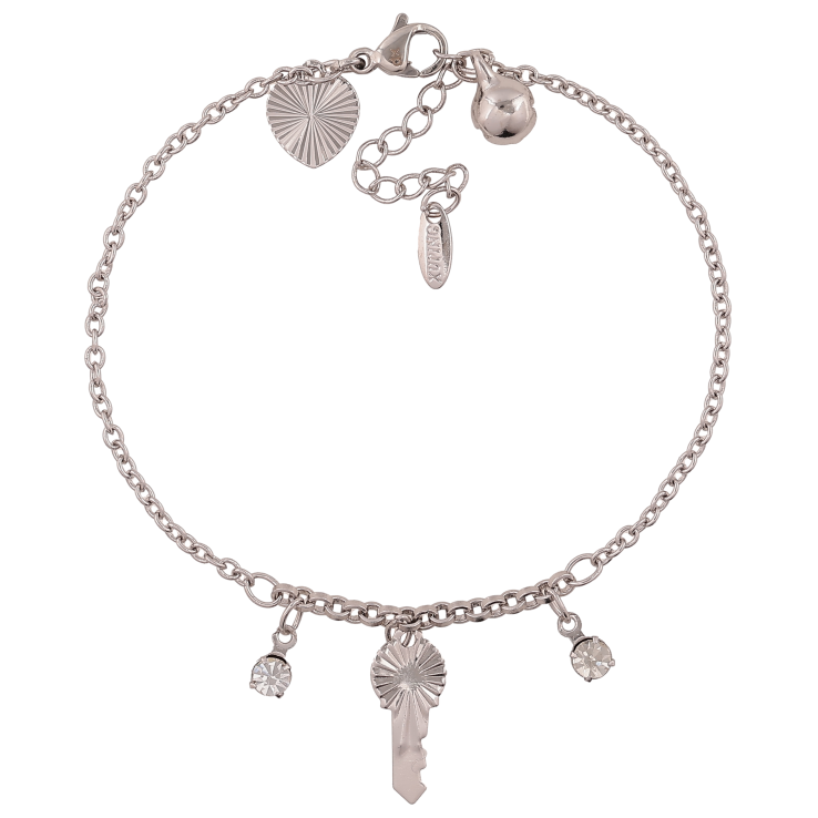 Браслет Xuping колір Родій "Ланцюжок з ключиком і кристалами" довжина з дод. ланцюжком 17.5-20.5см х 2-2.5мм фото №21 Браслет Xuping колір Родій "Ланцюжок з ключиком і кристалами" довжина з дод. ланцюжком 17.5-20.5см х 2-2.5мм фото №21