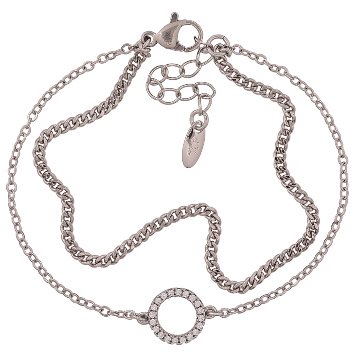 Браслет Xuping колір Родій "Подвійний ланцюжок з кільцем" довжина з дод. ланцюжком 16-19.5см х 1.5-10мм фото №16 Браслет Xuping колір Родій "Подвійний ланцюжок з кільцем" довжина з дод. ланцюжком 16-19.5см х 1.5-10мм фото №16