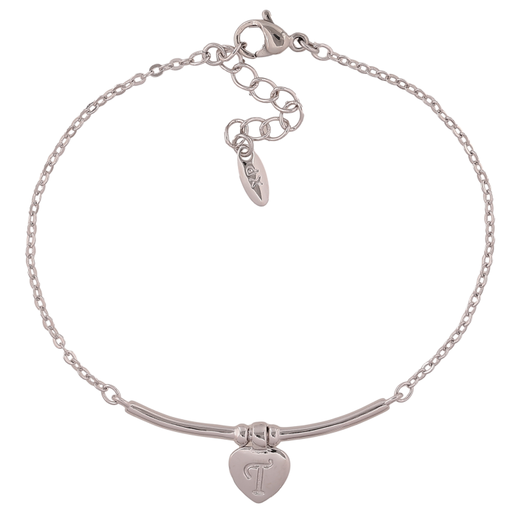 Браслет Xuping колір Родій "Серце з літерою Т" довжина з дод. ланцюжком 16.5-19.5см х 1.5-2мм фото №17 Браслет Xuping колір Родій "Серце з літерою Т" довжина з дод. ланцюжком 16.5-19.5см х 1.5-2мм фото №17